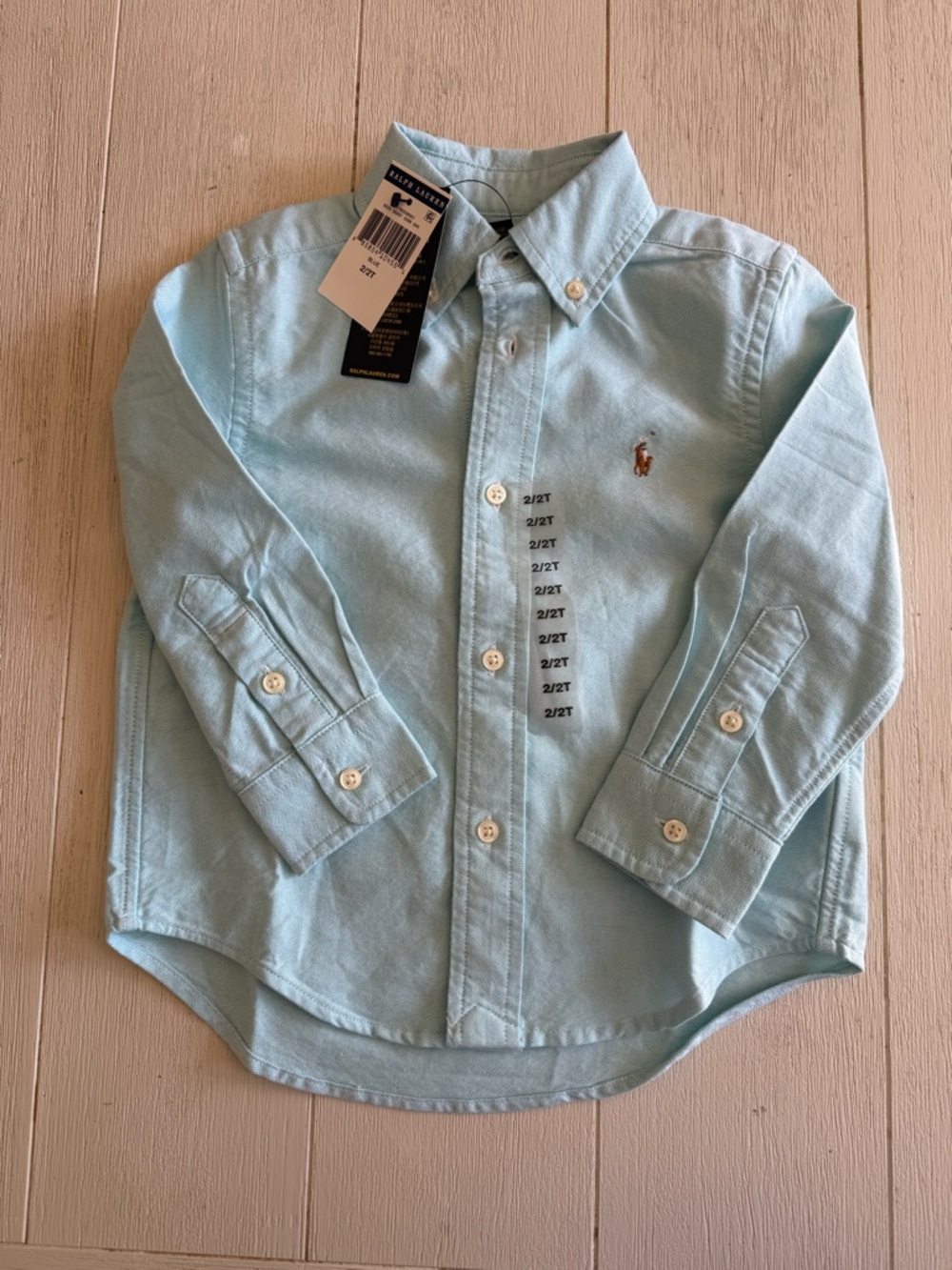 Ralph Lauren Toddler Oxford Button-Down Shirt - Light Blue